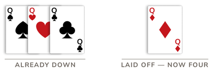 Laying off adds a card to a meld your team already has down.